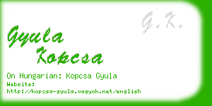 gyula kopcsa business card